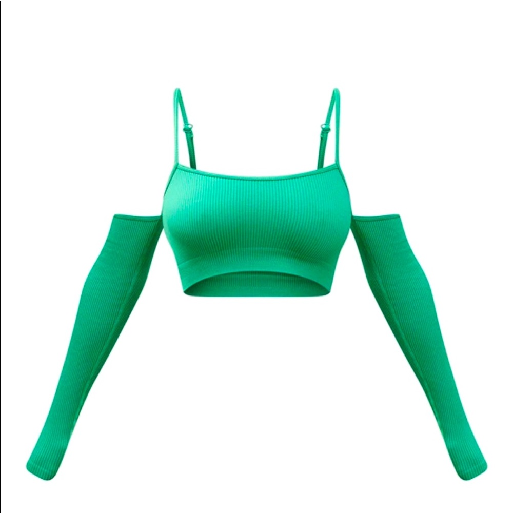 Green crop top